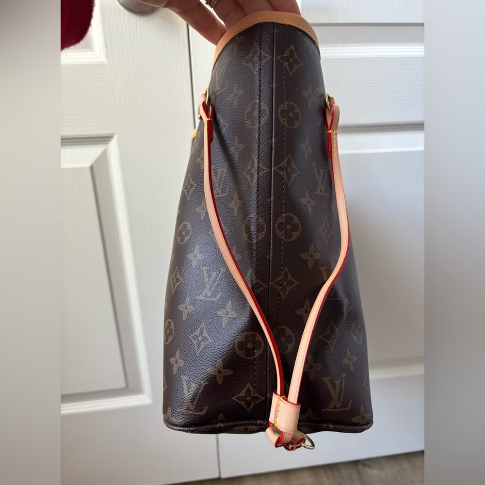 Designer Inspired brown Monogram coated canvas Tote - Brown with Tan Trim - Picture 9 of 16